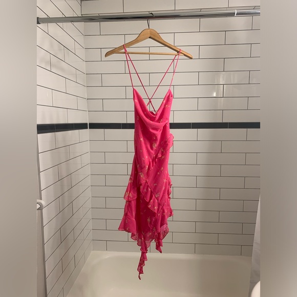 Pink Floral & Frills Dress - Picture 2 of 6